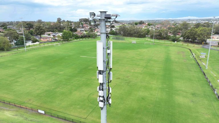 Cell tower drone photo